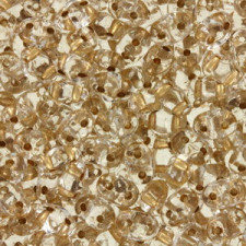 Matubo MiniDuo Perlen 4x2.5mm Crystal - Gold-Lined